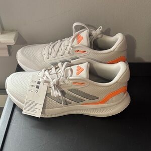 Adidas White and Bright Orange Athletic Shoes